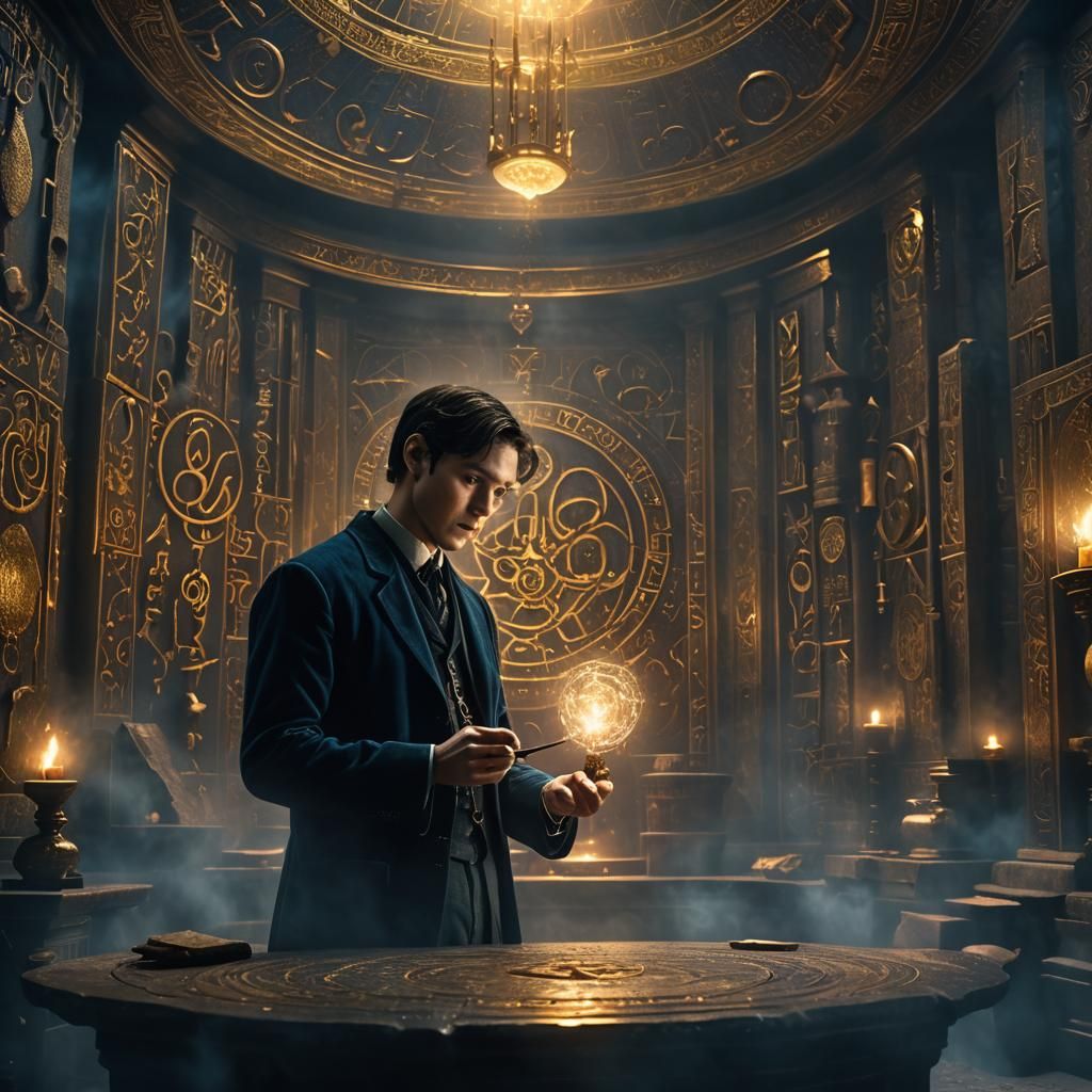 Mystical Tom Riddle in Dark Academia Style