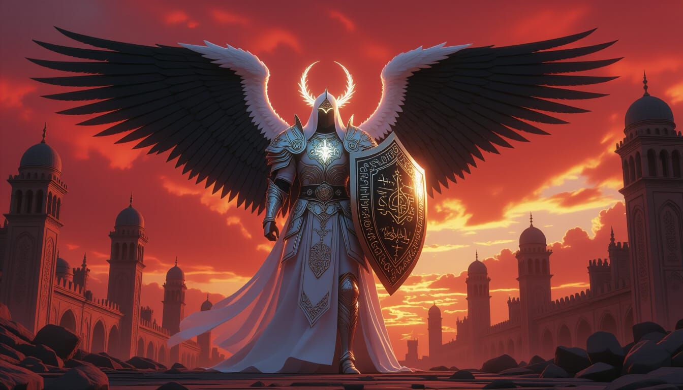 Colossal Angel in Ottoman Armor with Divine Shield
