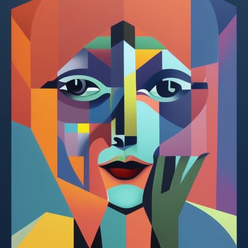 MacBook Pro Face Control in Cubist Style