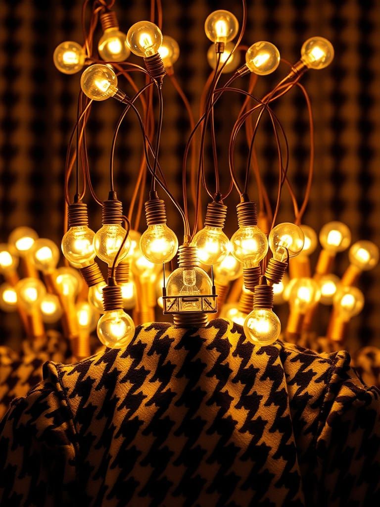 Tiny Chese String Folks with Lightbulbs