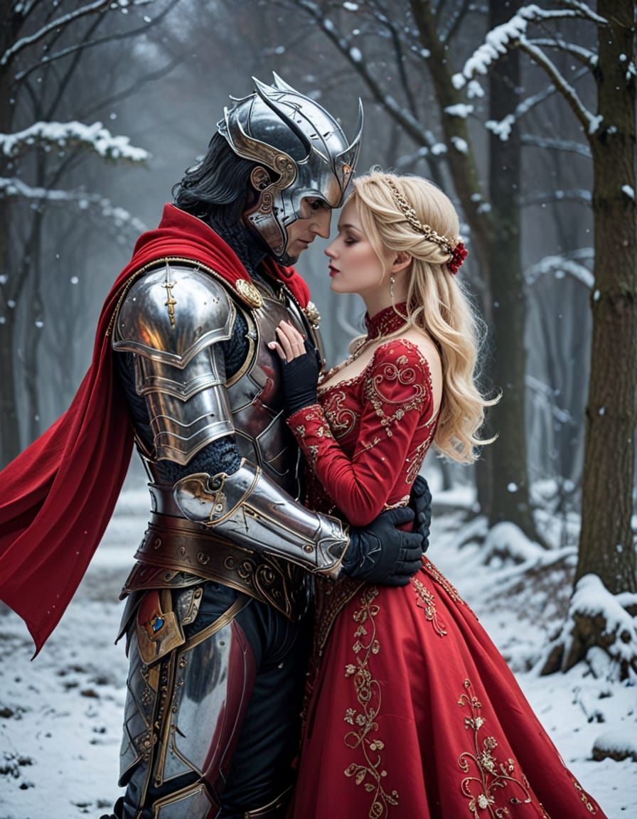 Embracing Lovers in a Tender Moment