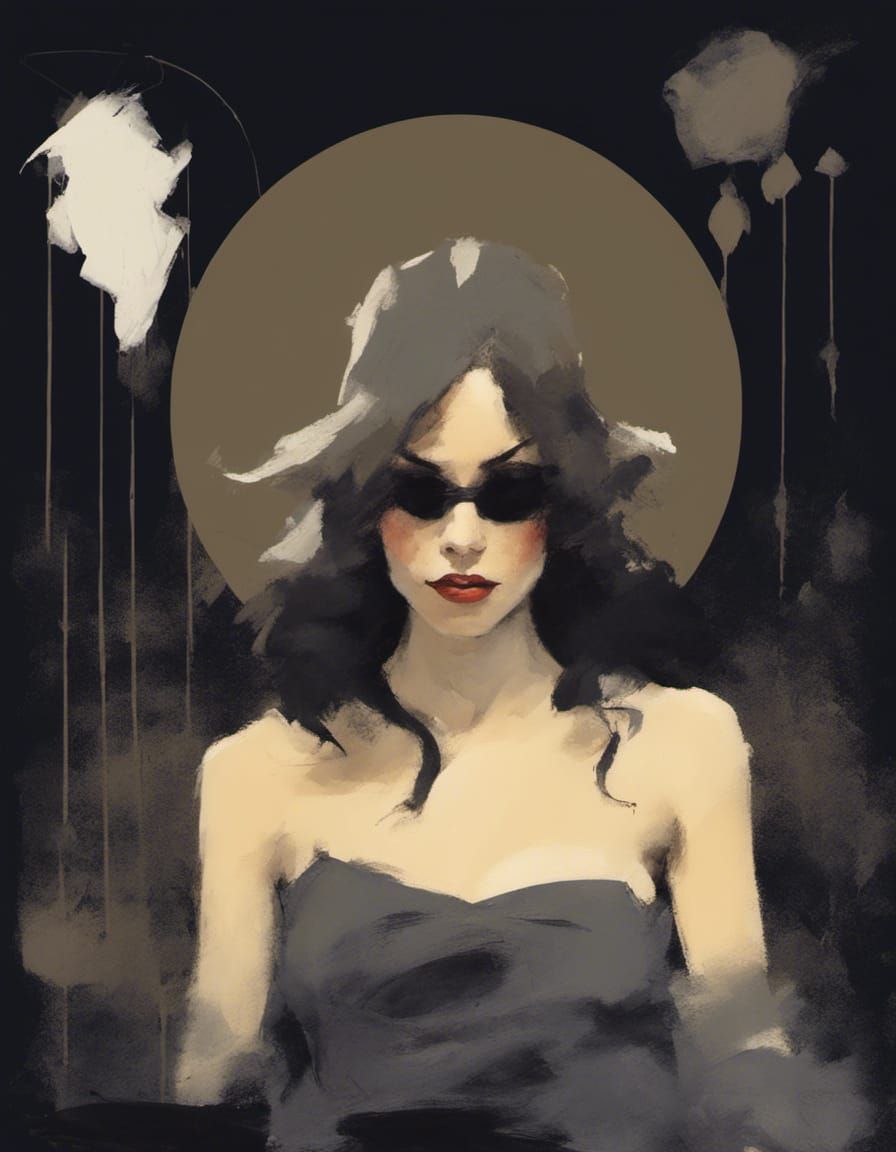 Black Magic Woman in Painterly Style