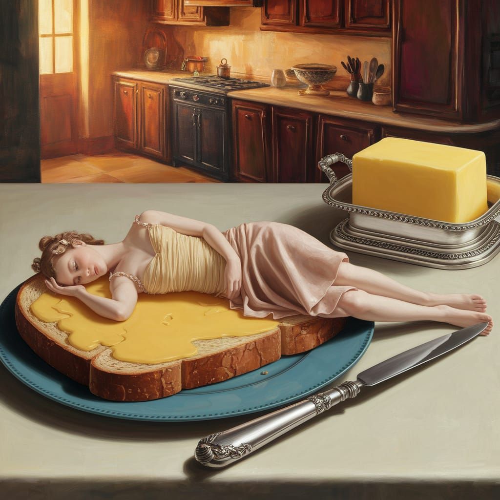Supine Figure on Toast with Melting Butter