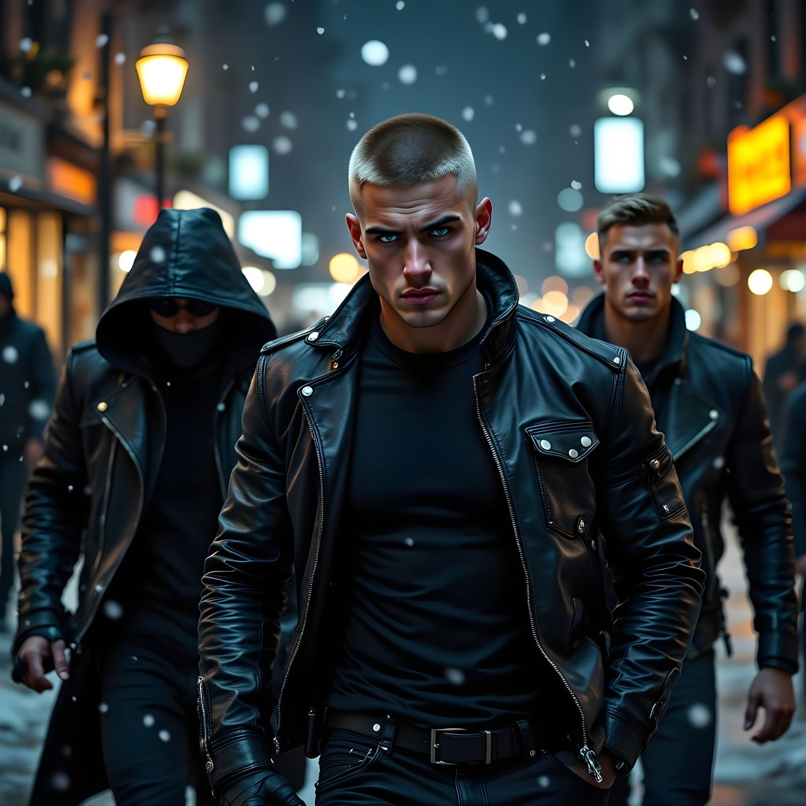 Gritty Police Officer Confronts Shadowy Suspect in a Moody C...