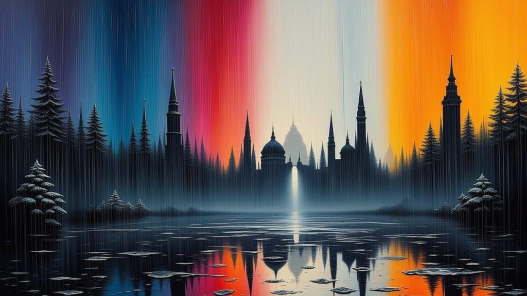 Rainy Landscape in Impasto Style