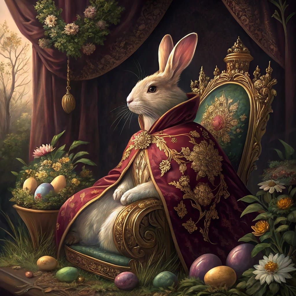 Majestic Easter Bunny in Renaissance Style