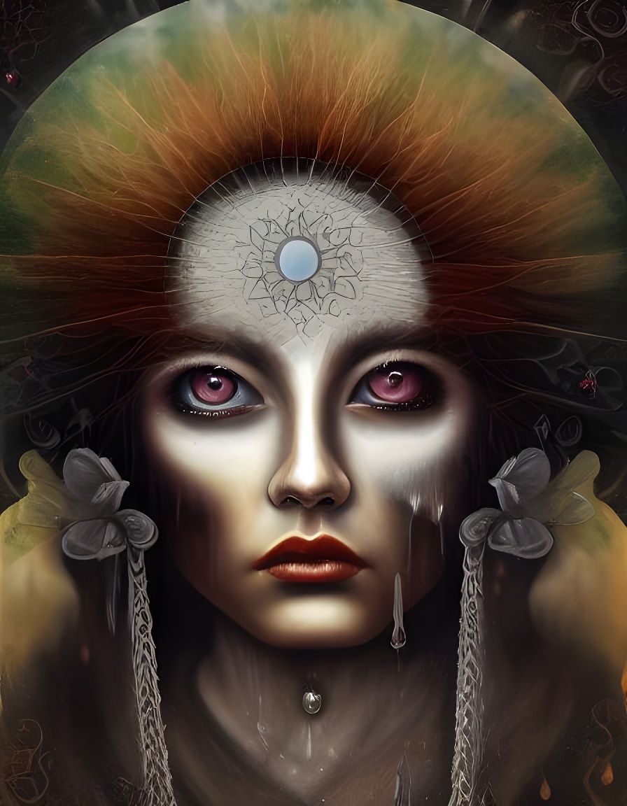 Surreal Portrait of a Woman Contaminated by Doubt