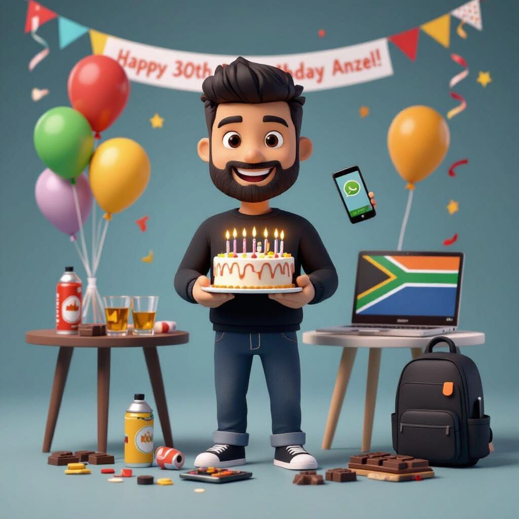 3D Figure Celebrates Birthday in Pixar Style