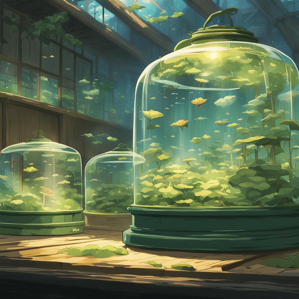 Frog City in Bell Jar, Studio Ghibli Style