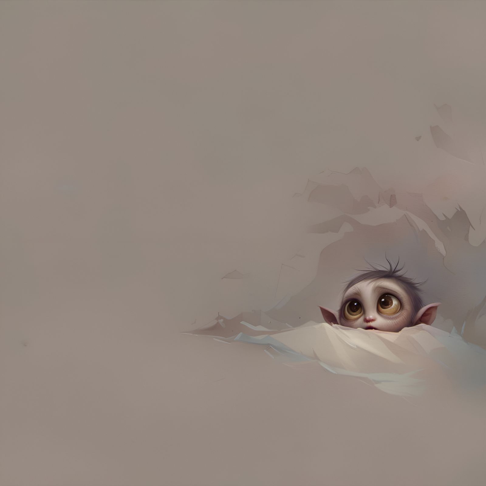 Sad Big-Eyed Baby Monster Portrait