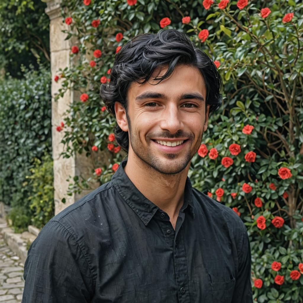 Italian Man Portrait in Impressionist Style