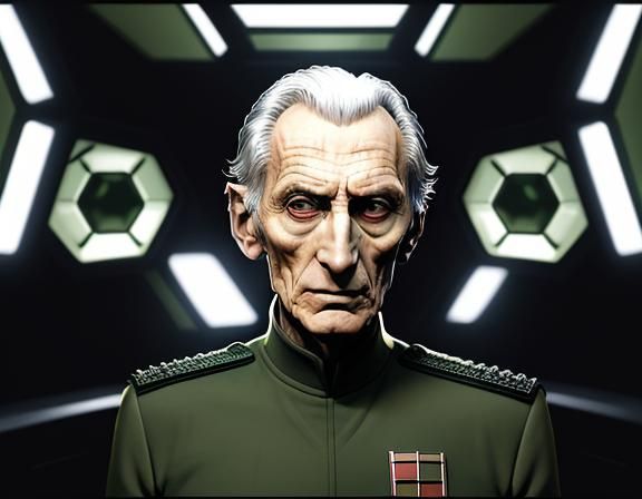 Grand Moff Tarkin Portrait in Star Wars Style