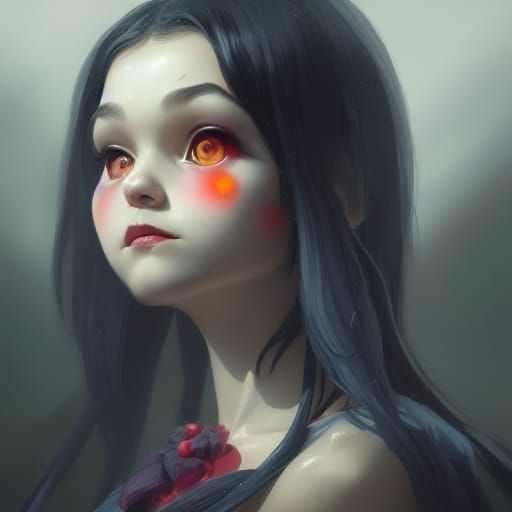 Cute Mavis Dracula Portrait in Hyperdetailed Style