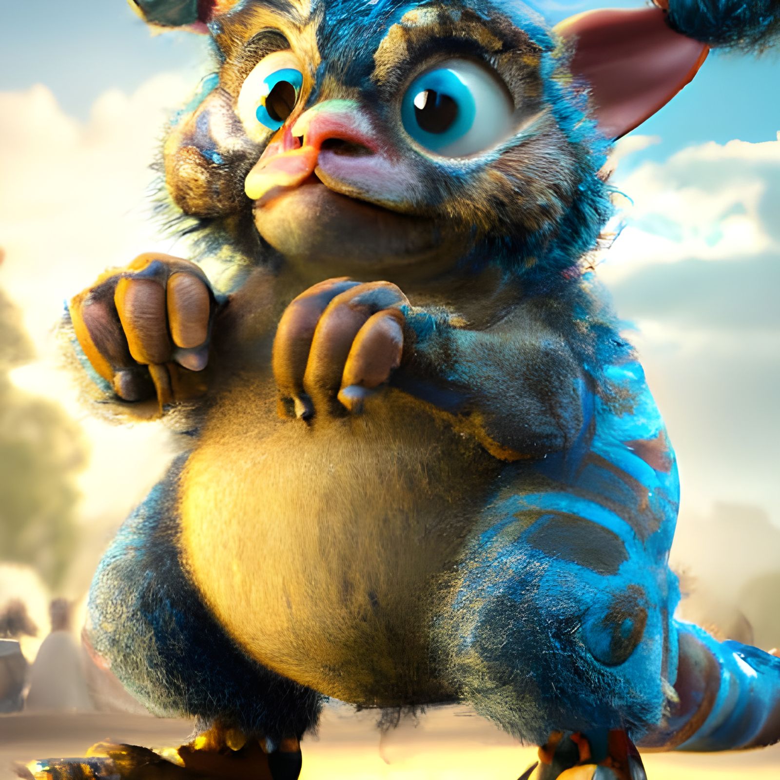 Adorable Colorful Animal Portrait in 3D Style