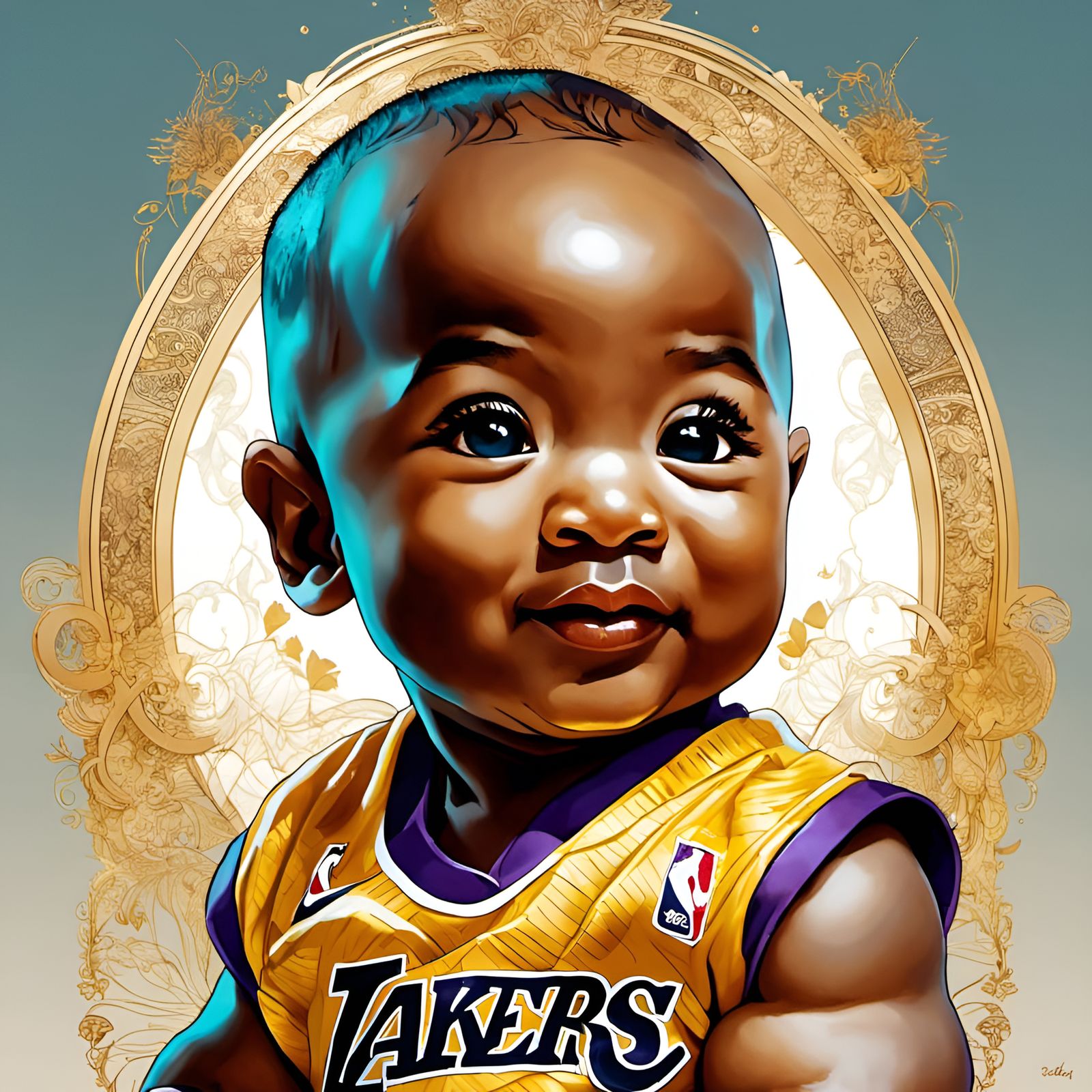 Chibi Kobe Bryant Portrait with Intricate Details