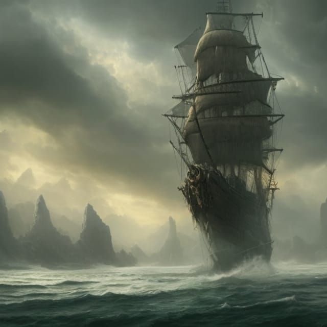 Epic Flying Dutchman Digital Matte Painting