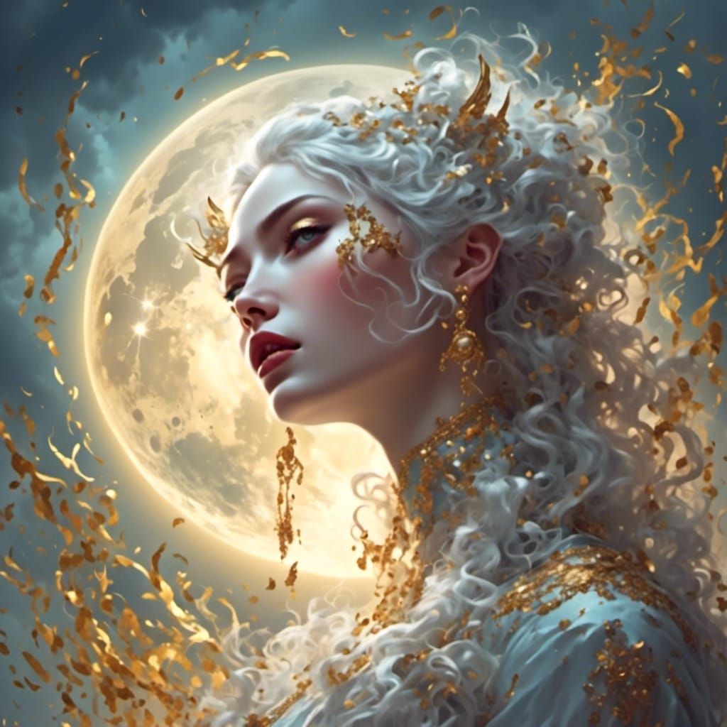 Golden Moon at Night