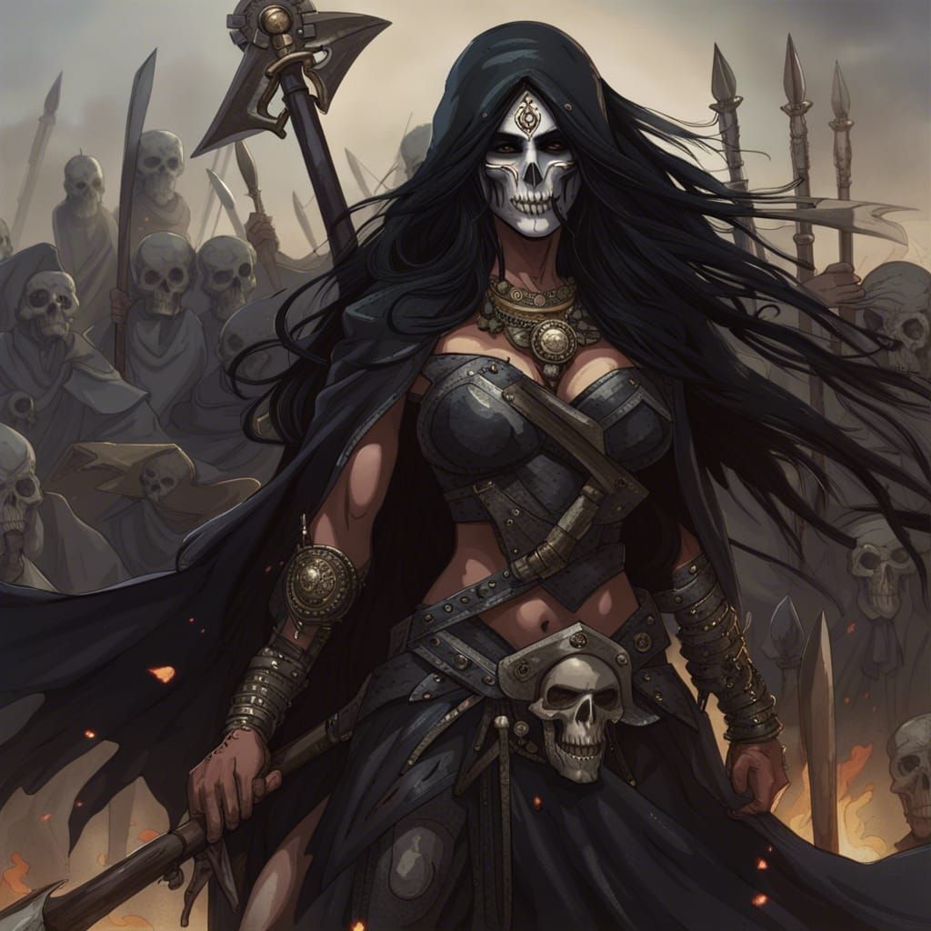 Indian Goddess of Death on Battlefield, Professional Portrai...