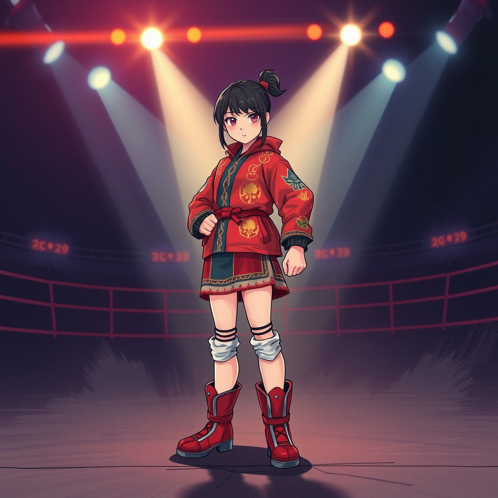 Kyrgyz Girl Wrestler in Anime Fighting Tournament