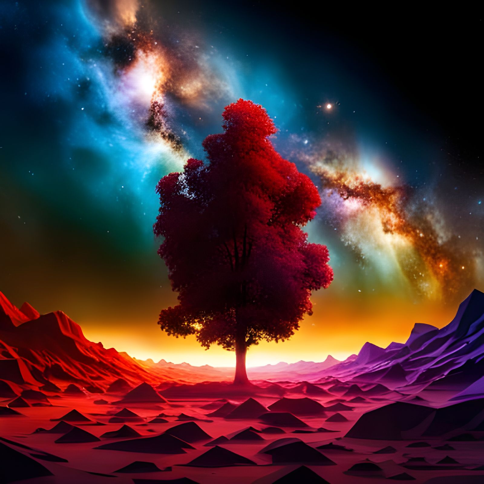Galactic Tree Campfire: James Webb Telescope Image