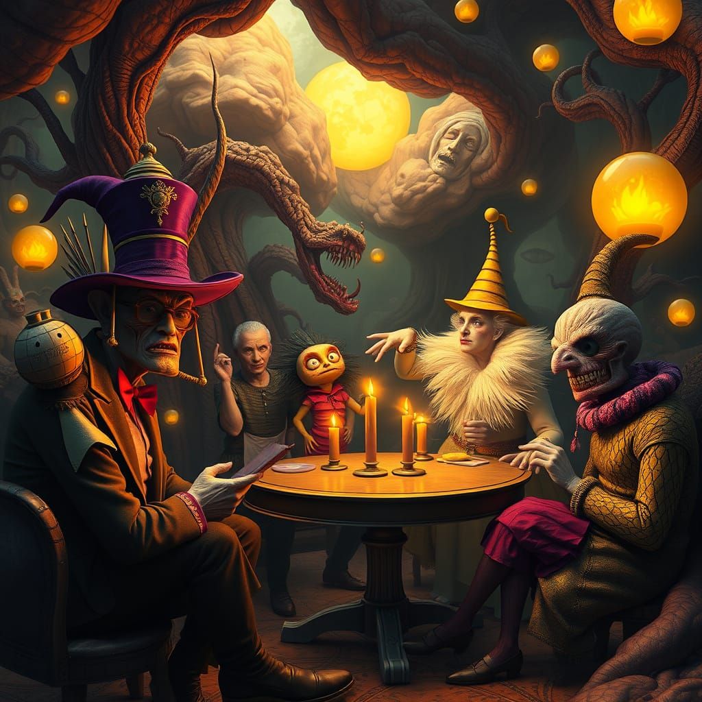 Eccentric Figures in Dark Fantasy Realm