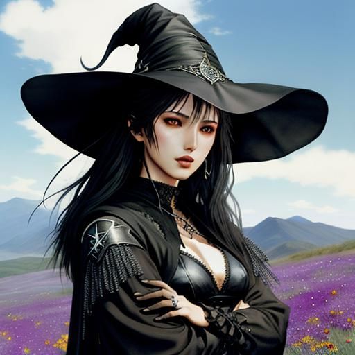 Witches in Wildflowers, Airbrush Fantasy Art