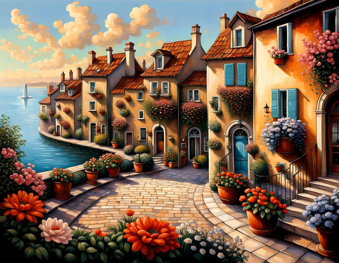 Dreamlike Cityscape in Hyperrealistic Dreamcore Artwork