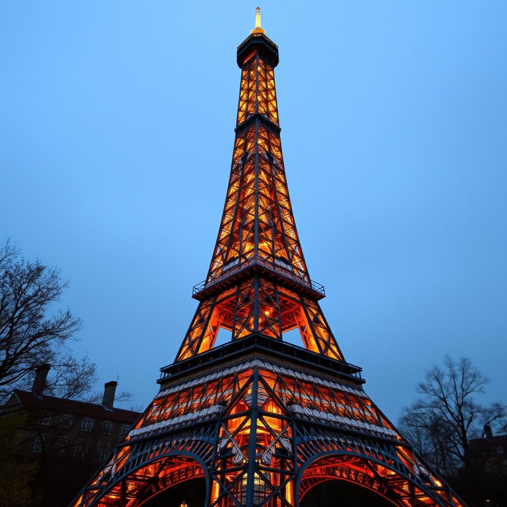 Eiffel Tower from Beer Cans in Whimsical Industrial Chic