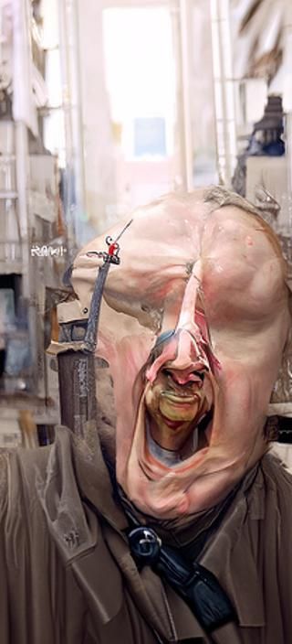 Dark Fantasy Figure in Suspended State