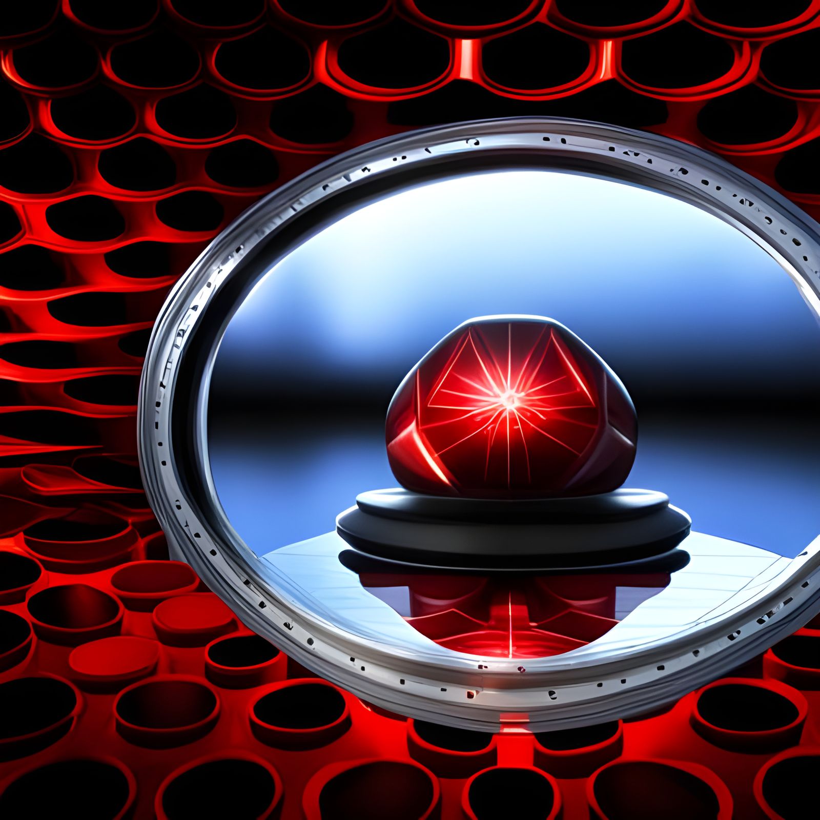 Abstract Neon Prism Reflection in Sci-Fi Style