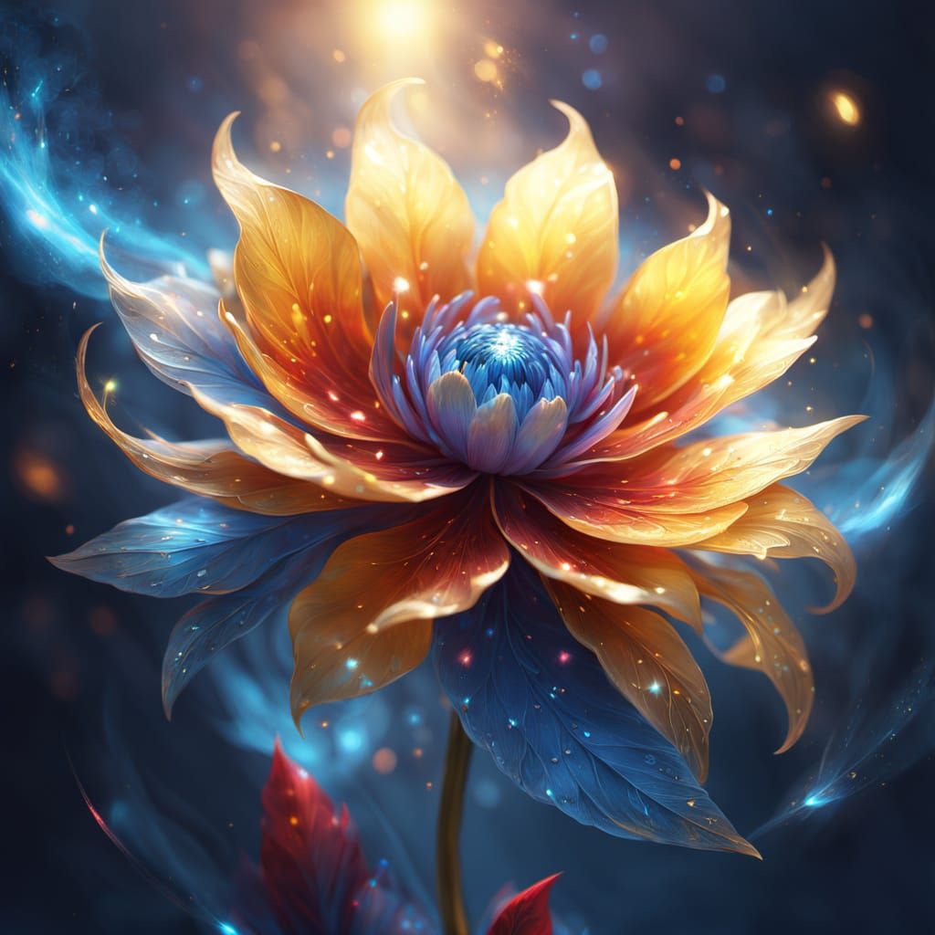 Surreal Bloom in Ethereal Light: Dreamy Oil Painting