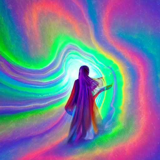 Surreal Digital Art: Cosmic Goddess Steps into Infinity