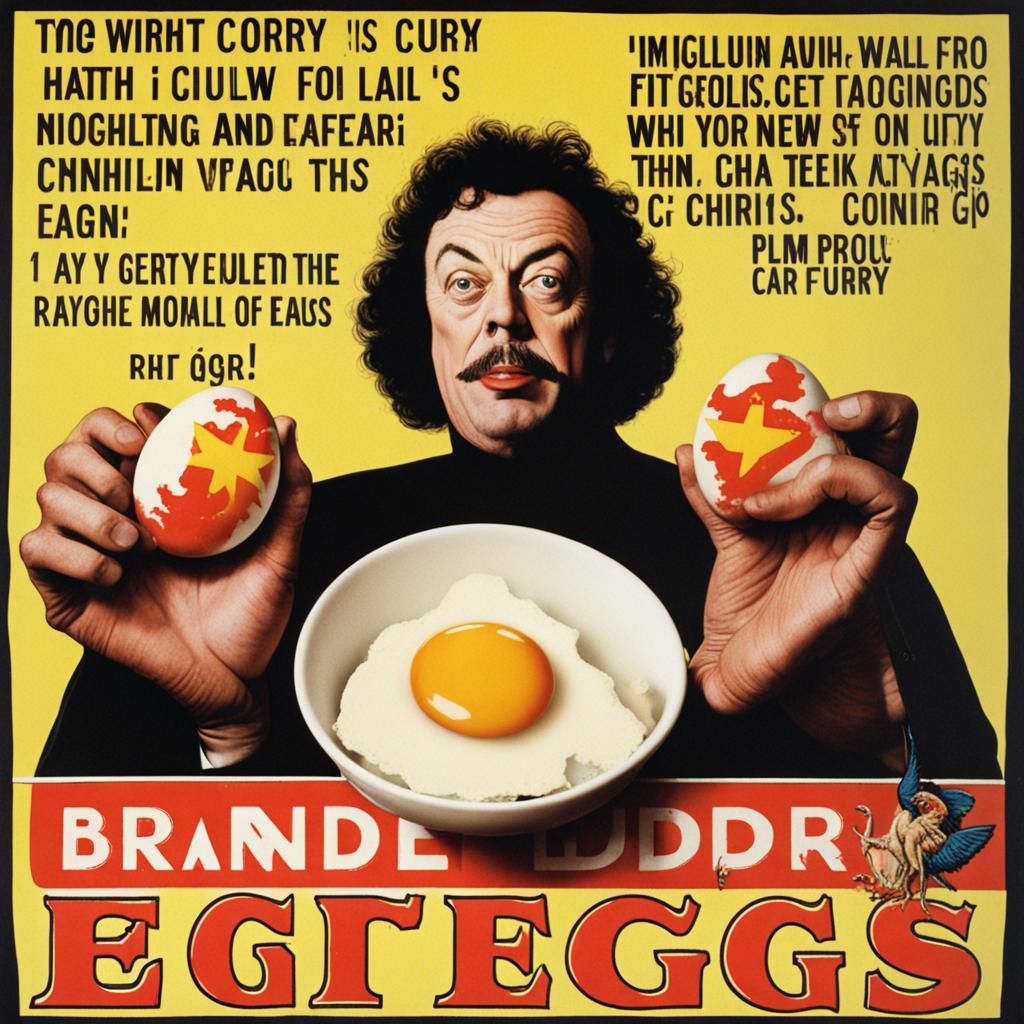 Advert for Tim Curry Branded Eggs