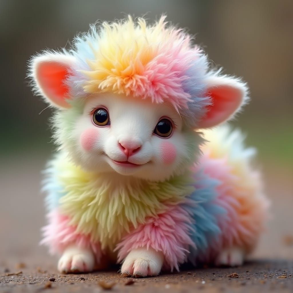 Adorable Colorful Lamb-Koosh Ball Crossbreed