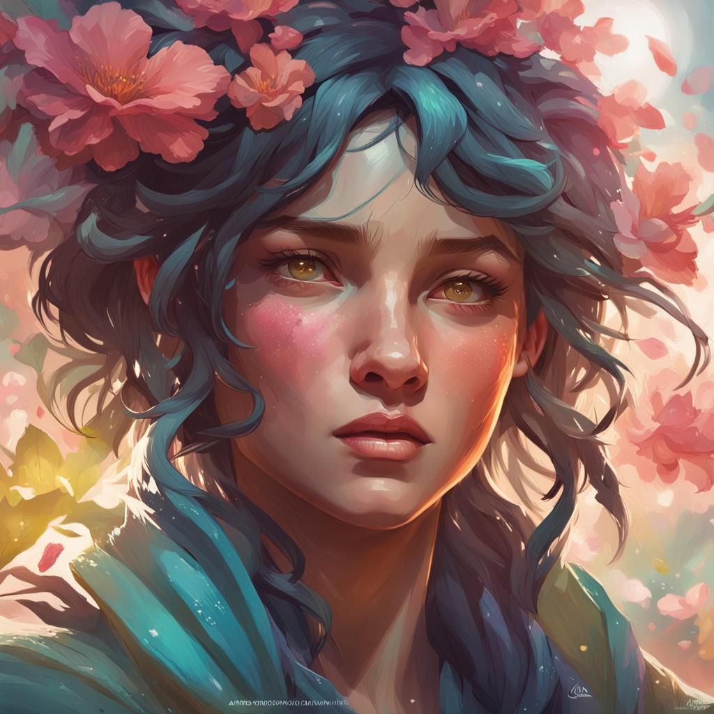 Intricate Portrait in Art Nouveau Style