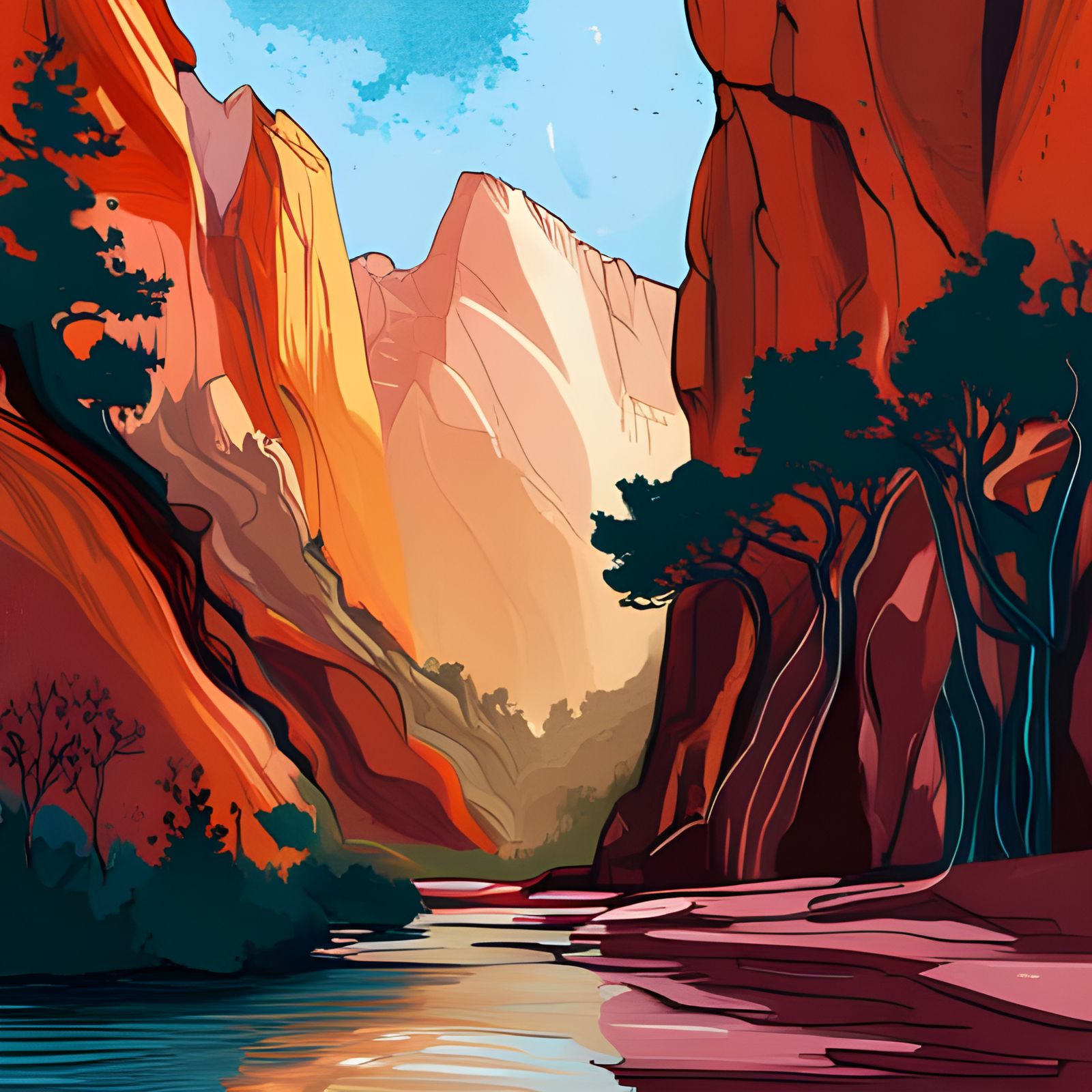 Zion National Park Abstract Art Poster