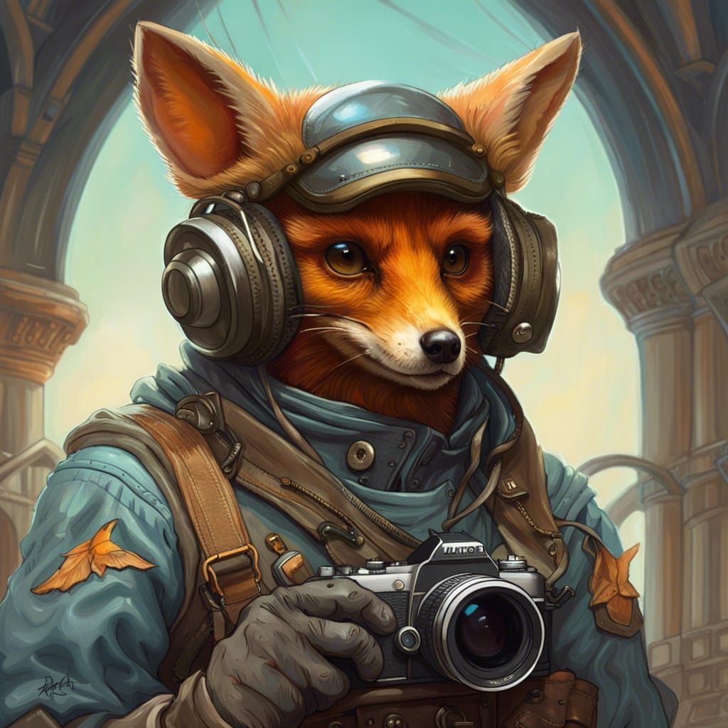 Flying Fox Fighter Pilot Digital Art