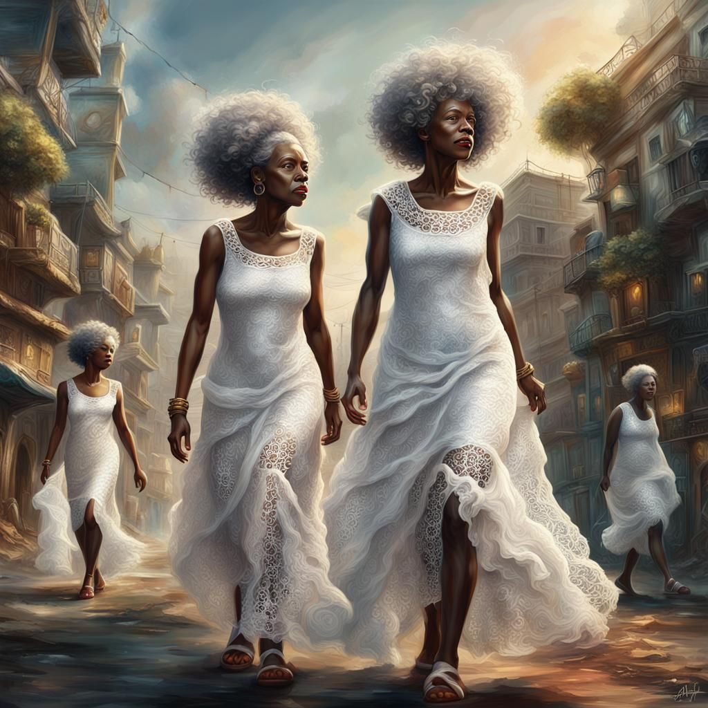 Surreal Urban Fantasy: Three Women in Lace