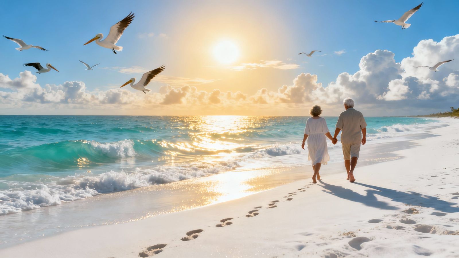 Divine Sun Over Ocean Serenity: Realistic Beach Scene