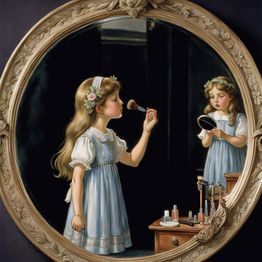 Girl's Dress-Up Scene Inspired by Barker and Mordillo