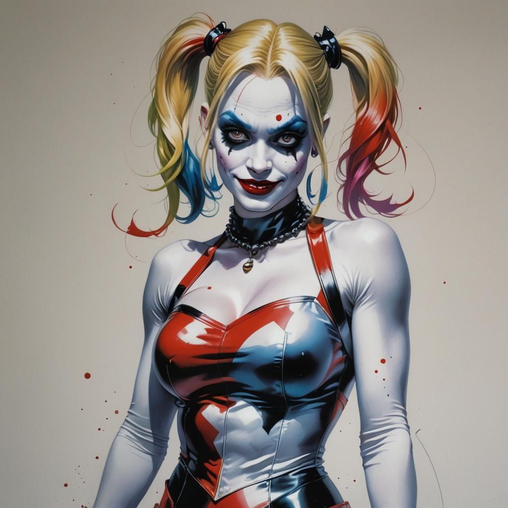 Harley Quinn in Ultrarealistic Comic Book Art