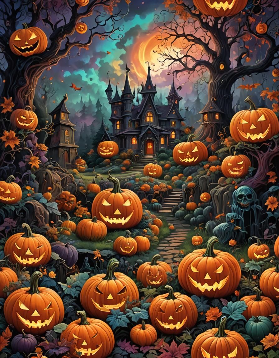 Psychedelic Demon King Portrait in Gothic Style