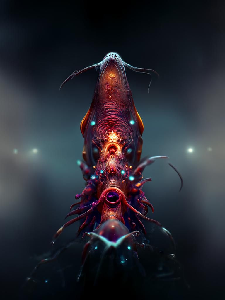 Magnificent Deep Sea Creature in the Marianas Trench