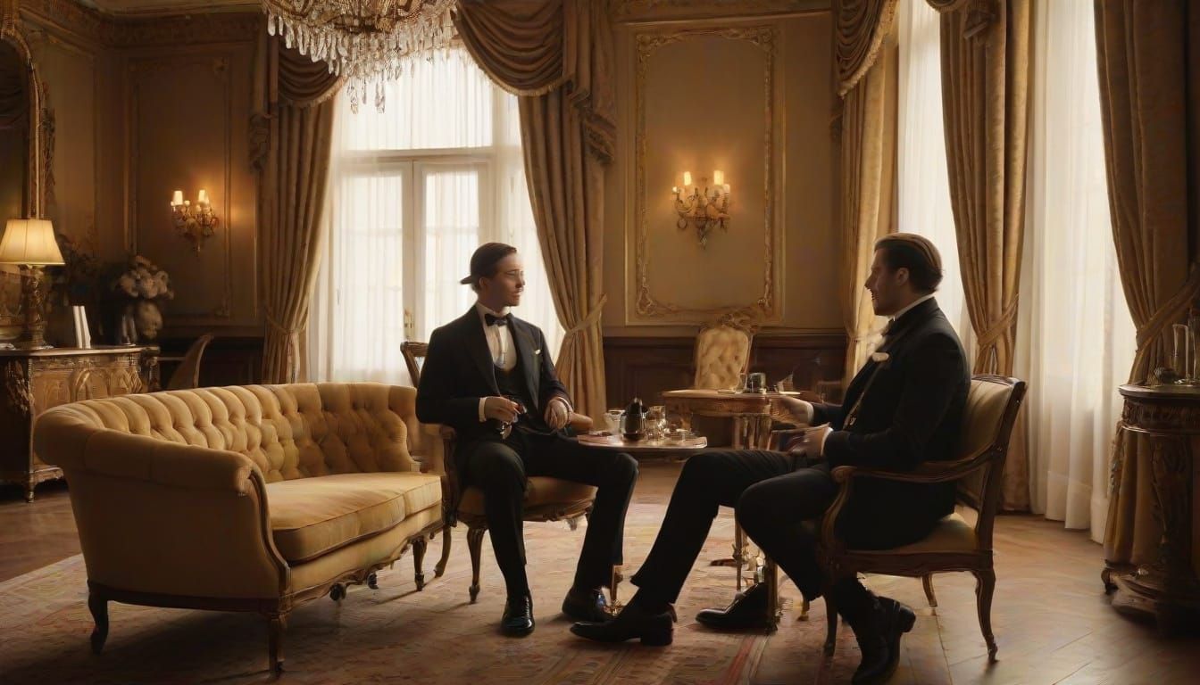 Gentlemen in noble club  I