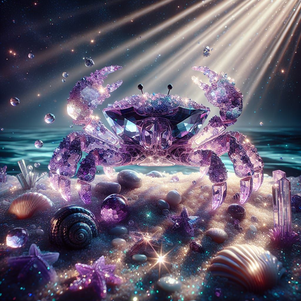 Amethyst Crystal Crab with Bioluminescent Sea Sand