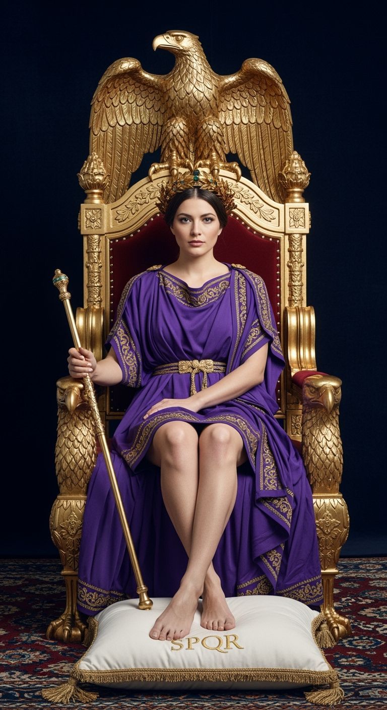 Roman Empress on Golden Throne: Professional Photography Sty...