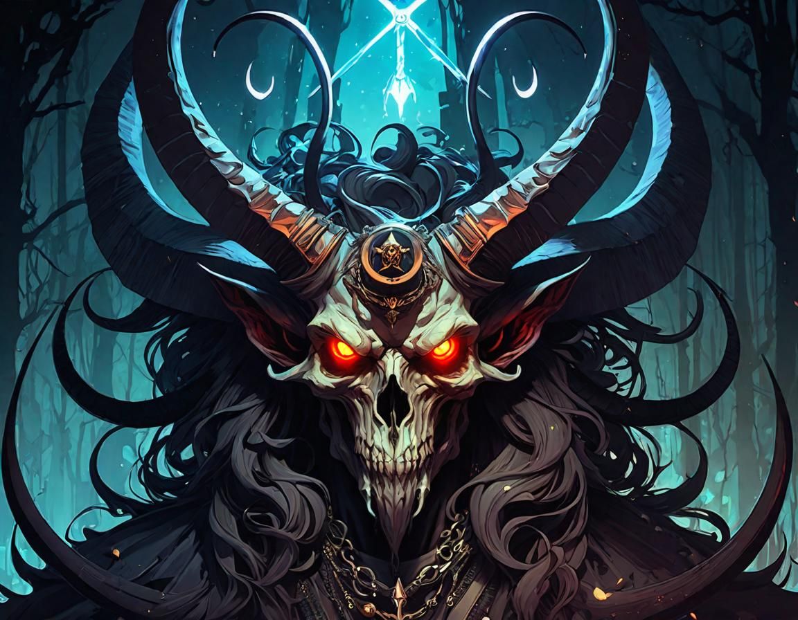 Baphomet in Anime Style with Intricate Detail