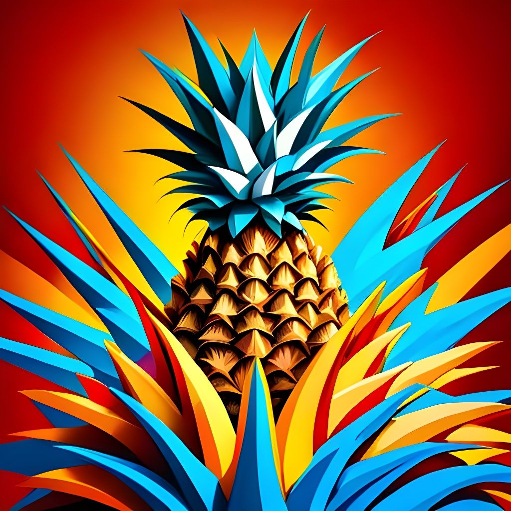 Pop Art Pineapple Explosion in Tropical Colors