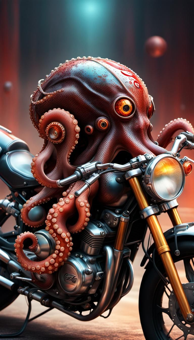 Octopus Drummer in Hyperrealistic Splash Art
