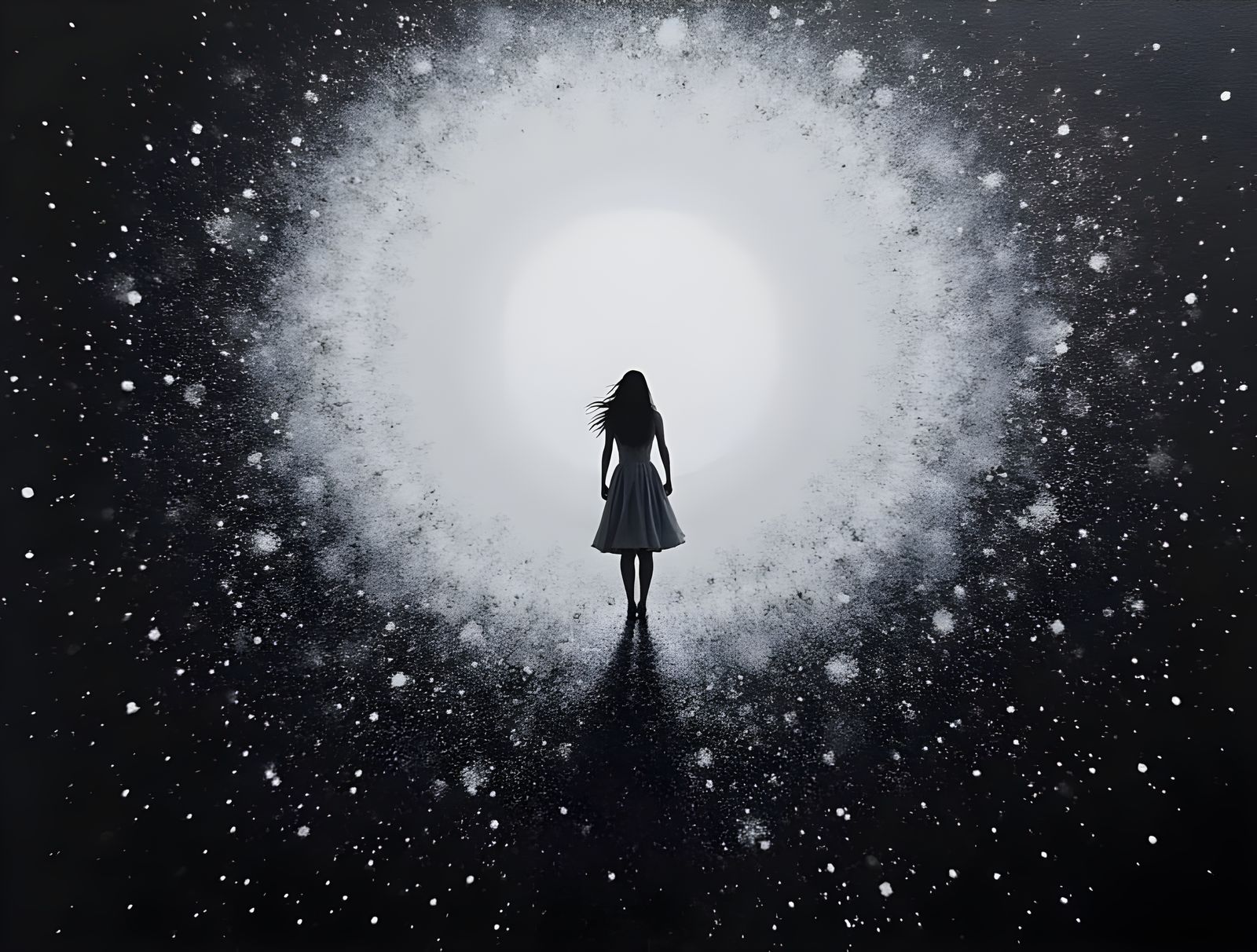 Pointillist Woman in a Void